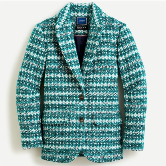 J. Crew Nalya Collection boyfriend blazer in Italian jacquard wool size 0 - Picture 1 of 8